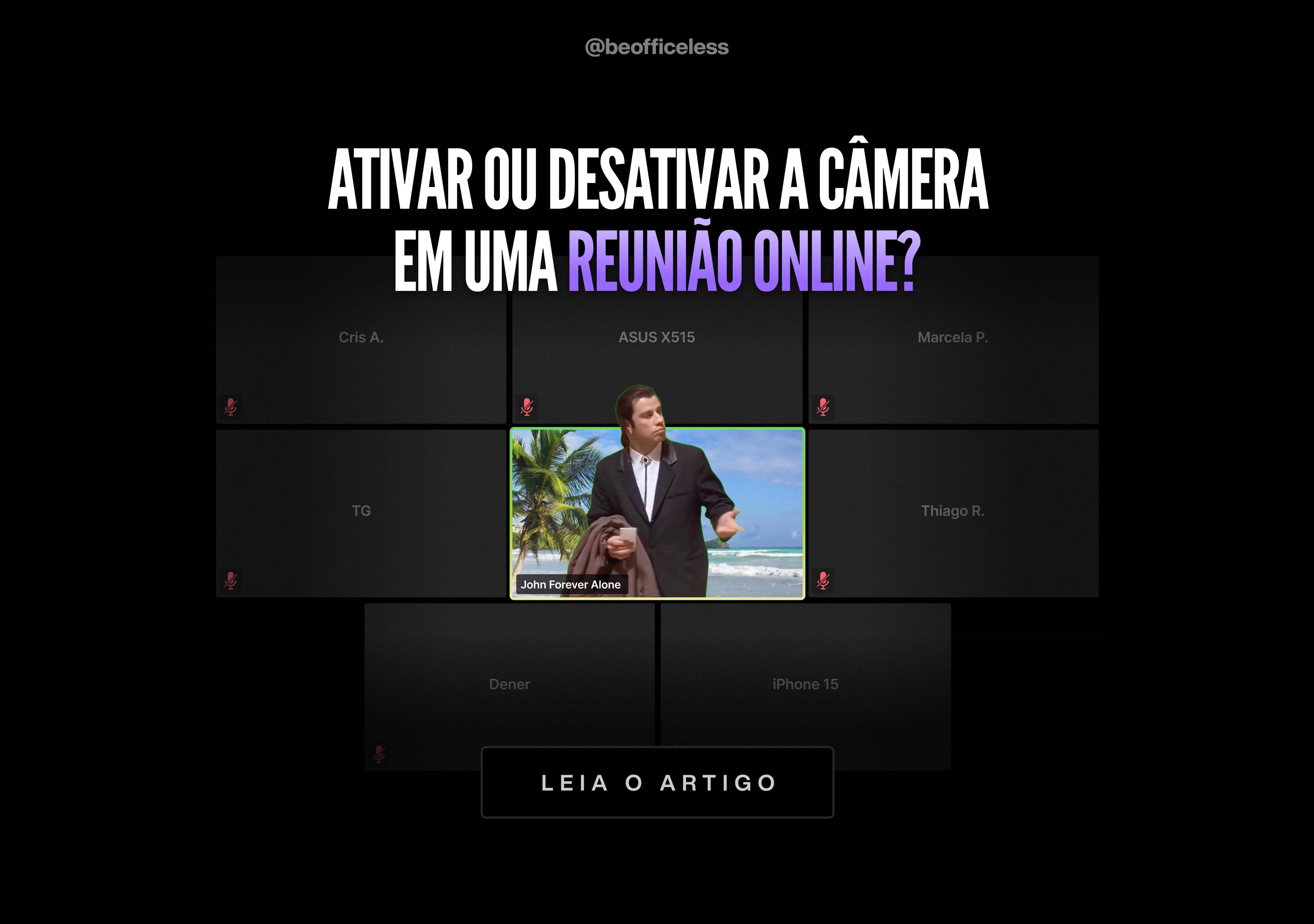 Ativar ou desativar a câmera em uma reunião online?