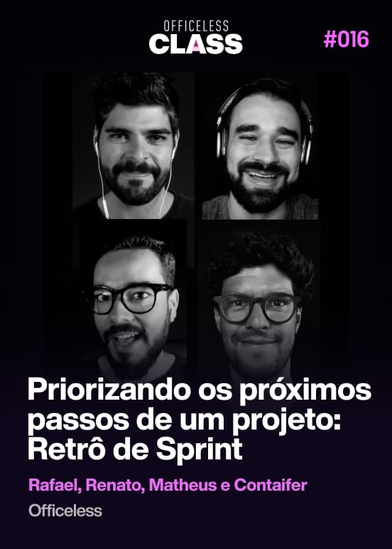 Como priorizamos os próximos passos de um projeto (Retrospectiva de Sprint) — Renato Carvalho, Renato Contaifer, Matheus Sales, Rafael Torales, Officeless